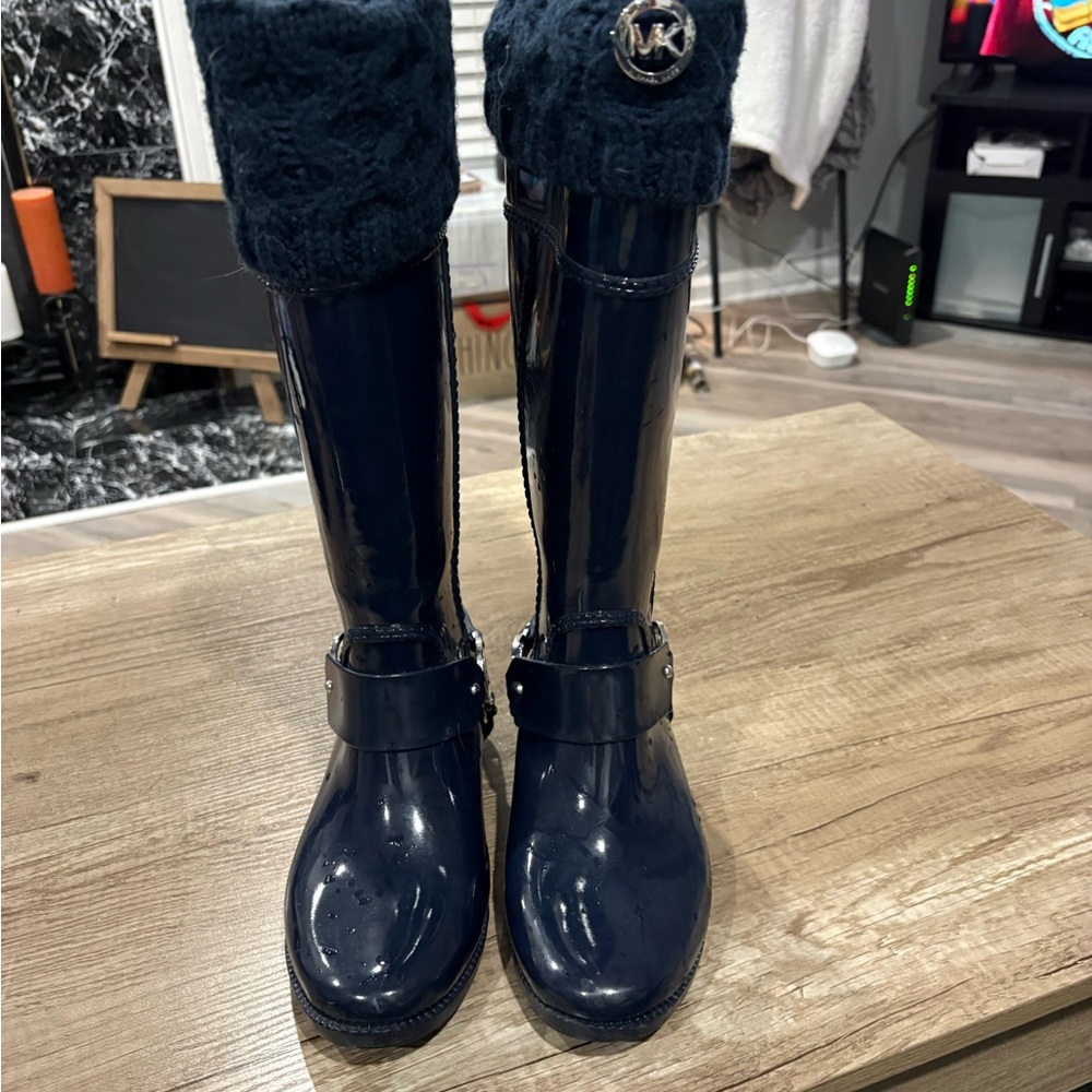 Michael Kors Navy Winter Rain Boots